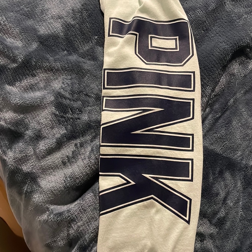Long Sleeve Light green with navy blue lines